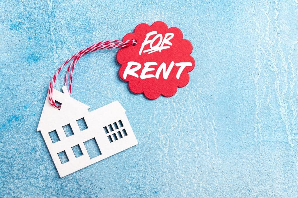 Phuket properties: House-shaped tag with "For Rent" sign.