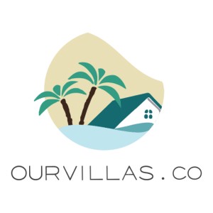 property management company in Bangtaot: OurVillas.co logo with palms and a villa.