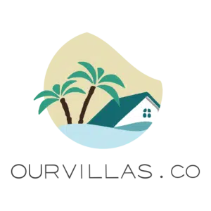 property management company in Bangtaot: OurVillas.co logo with palms and a villa.