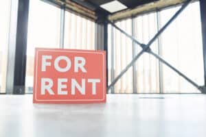 Apartment Rental in Thailand: For rent sign inside an office space