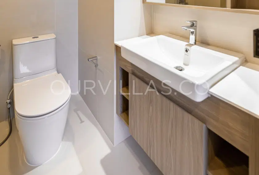 Modern bathroom with sink and toilet