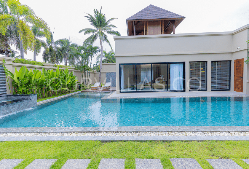 Modern villa with private pool and tropical landscaping